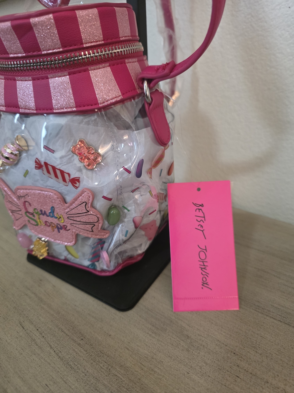 Betsy Johnson Candy Shoppe Clear Pink Bag NWT - Picture 2 of 10